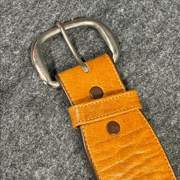 Lucchese Tan Leather Belt with Silver Buckle - Picture 4 of 13